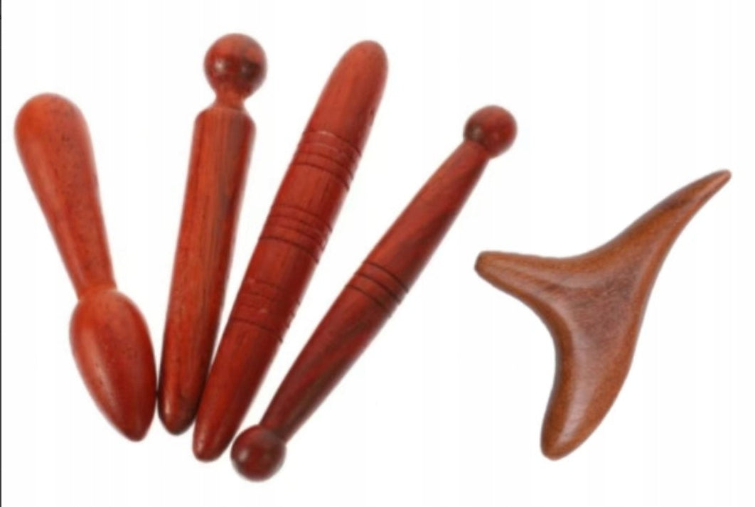 5 Pcs Traditional Thai Wooden Deep Massage Sticks Manufacturer code XYU58899