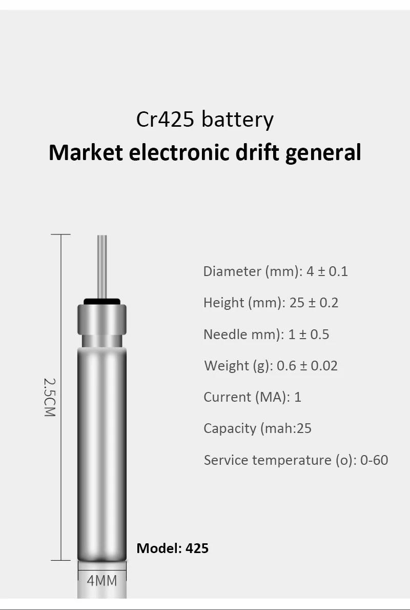 5 Pieces CR425 Battery for Glowing Floats, Signallers, Skylights Kind Other