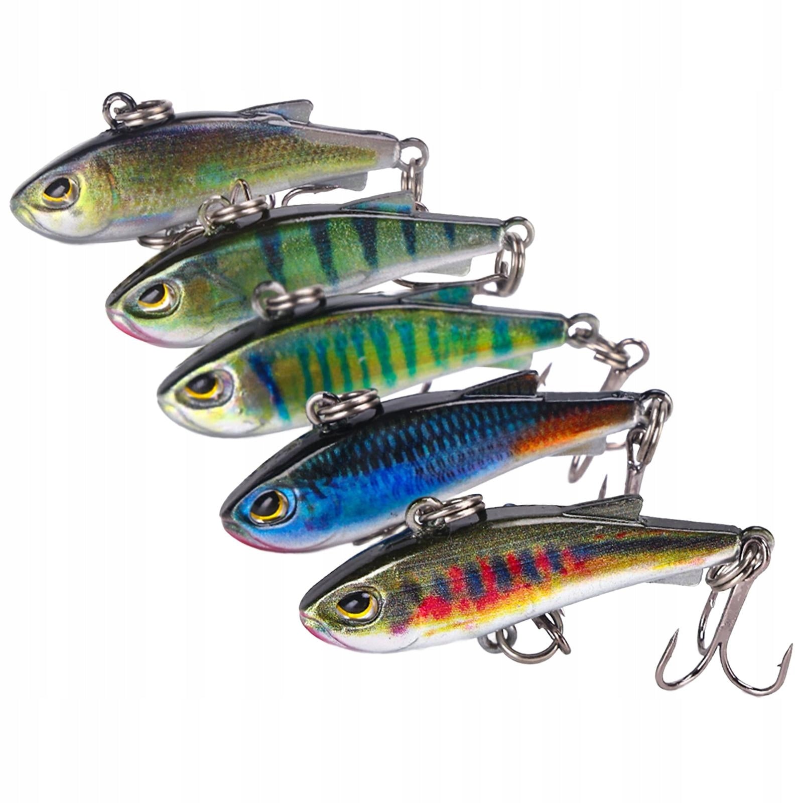 5 Pieces Fishing Lures Trolling Lures with Hook PVC Slow Sinking Hard Baits Model Fishing Lures