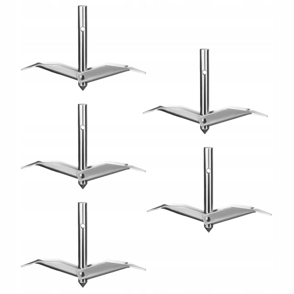 5 Pieces Ground Anchors Portable Professional Grape Trellis Small Silver