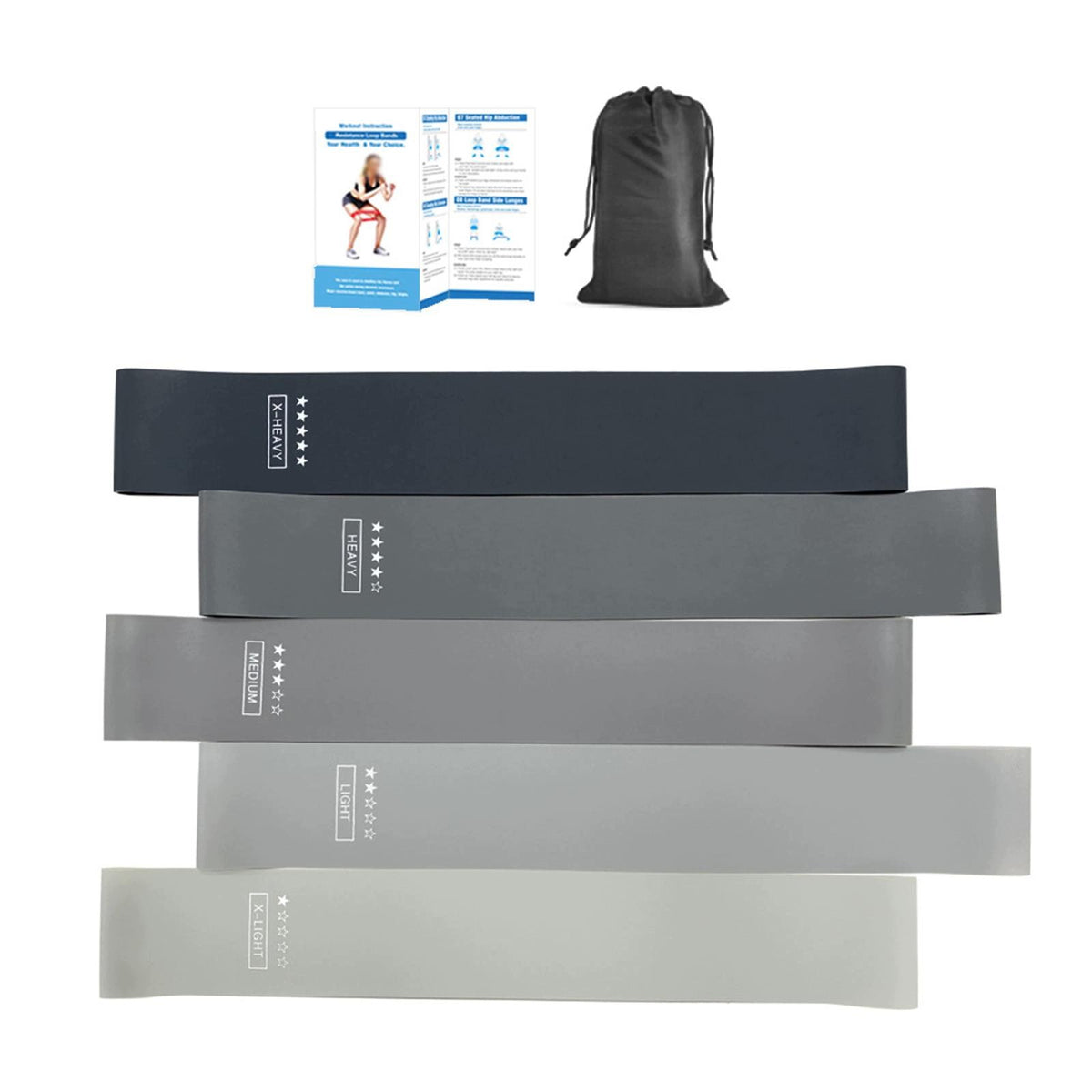5 Pieces Resistance Band Set Elastic Training Bands Exercise Loops Pilates Brand no brand