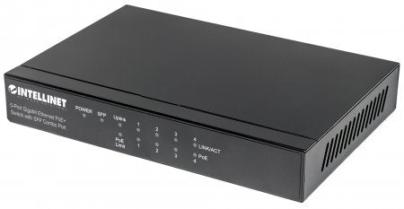5-Port Gigabit Switch PoE+ Slot SFP Combo Intellinet Manufacturer Intellinet