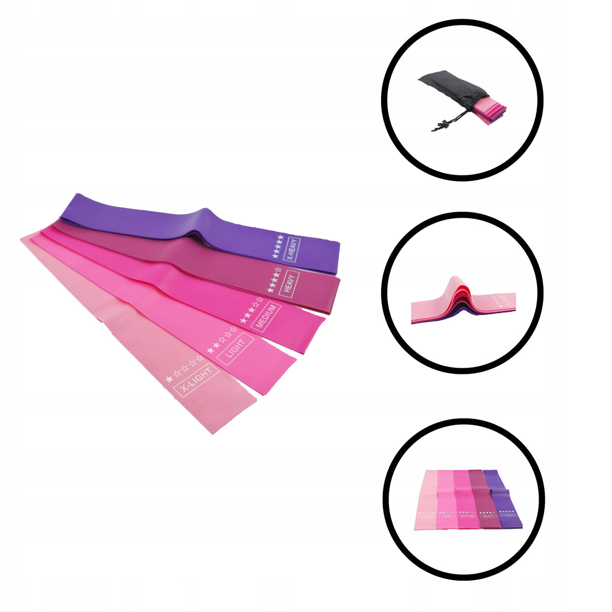 5 RESISTANCE RUBBERS FOR EXERCISE SET HIGH QUALITY RESISTANCE RUBBERS FOR EXERCISE Manufacturer code Zestaw 5 gum