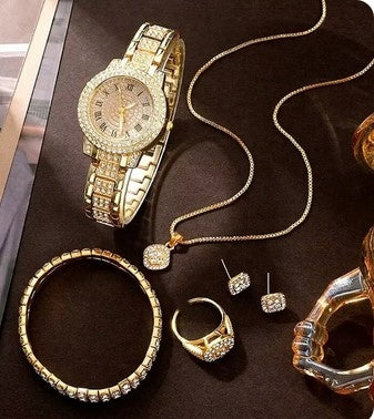 5 SET WOMEN watch,necklace,earrings, bracelet, ring GDTZ017251 Brand no brand