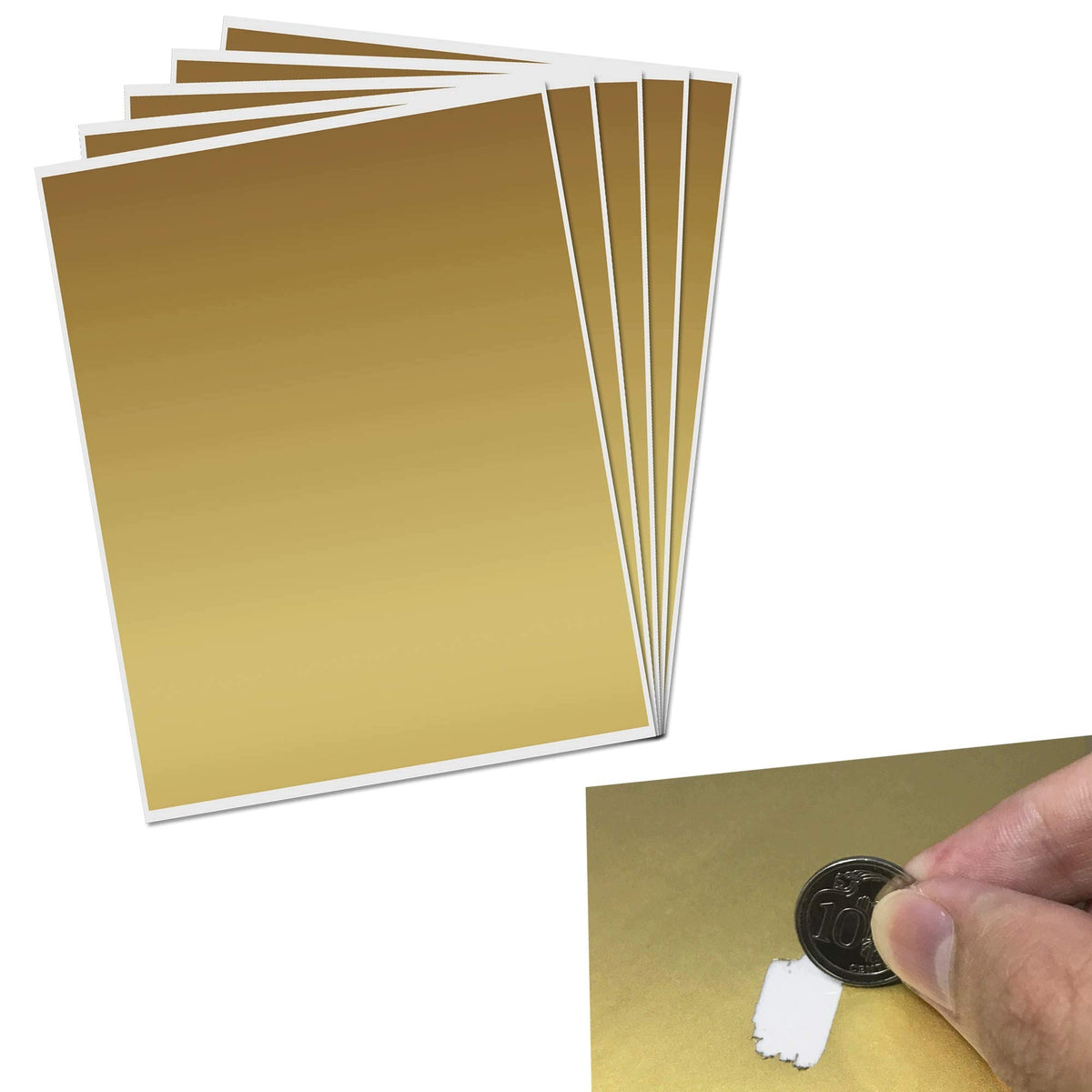 5 SHEETS - SCRATCH STICKERS LARGE 235 X 200 MM FOR HOME
