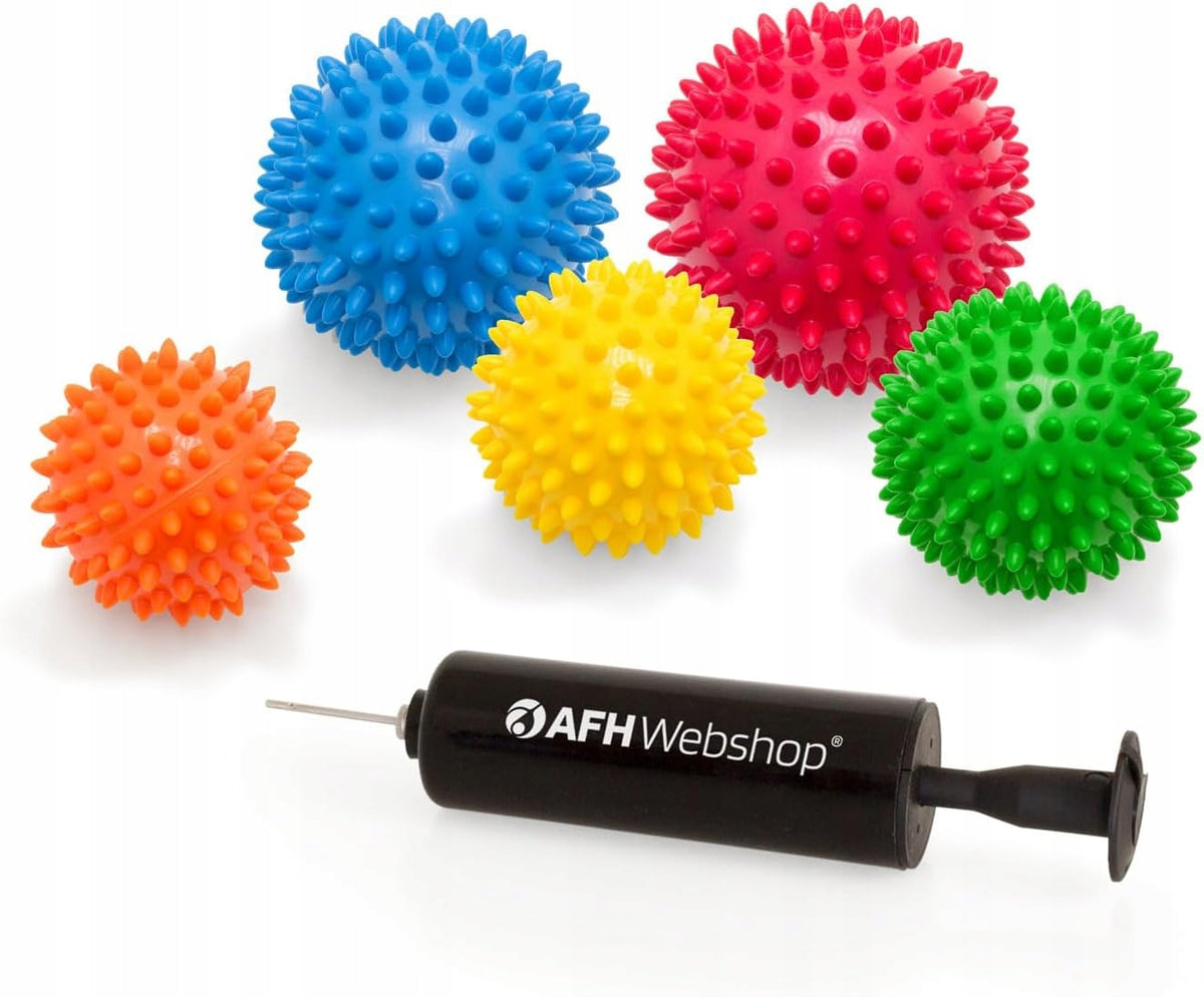 5-piece set with pump, massage balls with projections