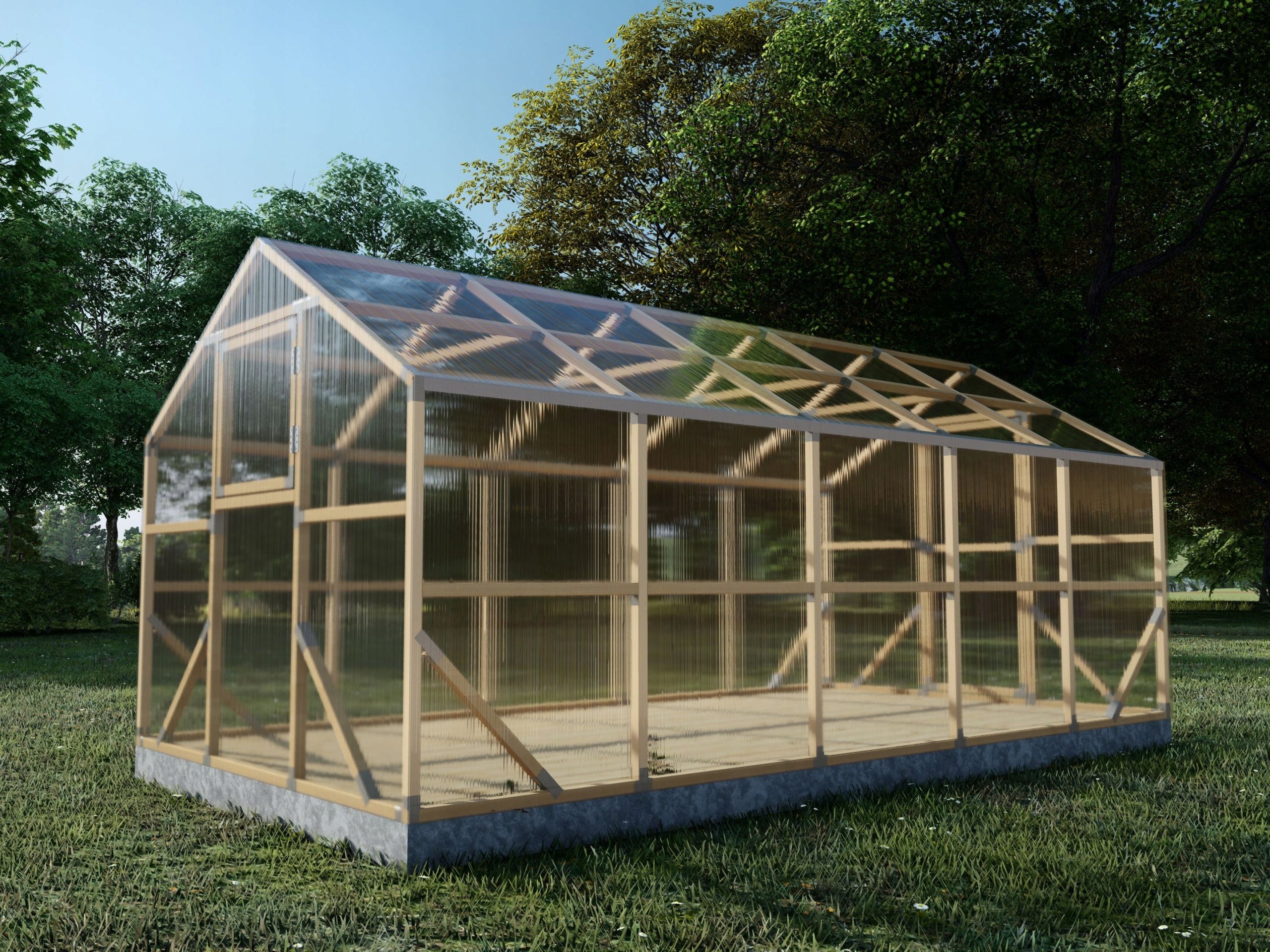 5 x 2,6m Ecological Wooden Impregnated Greenhouse