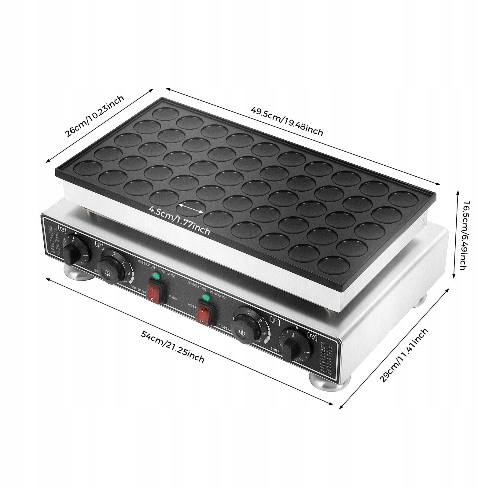 50-HOLE WAFFLE MAKER MUFFIN MAKING MACHINE 1800W DUTCH PANCAKE BAKER MAKER Packaging status original