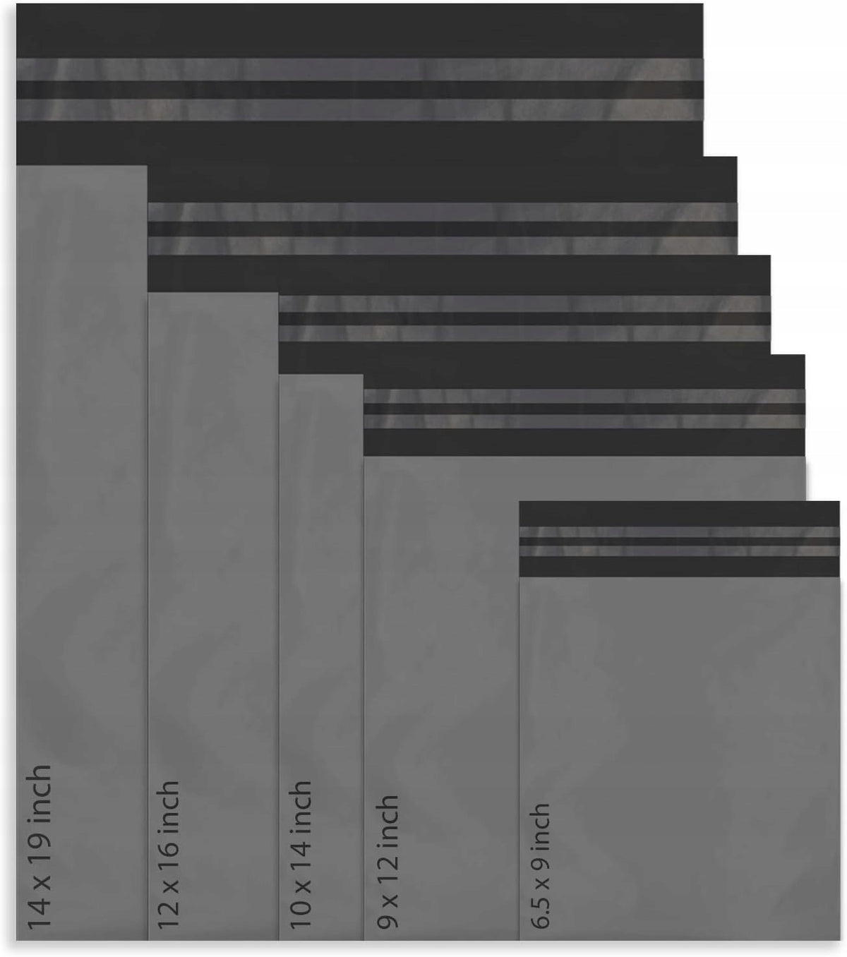 50 MIXED MAIL BAGS, GREY, 5 SIZES, SELF ADHESIVE FOIL