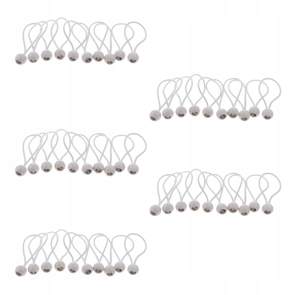 50 Pieces 16cm Ball Tarp Cords/tie Strap 5mm Thickness For white