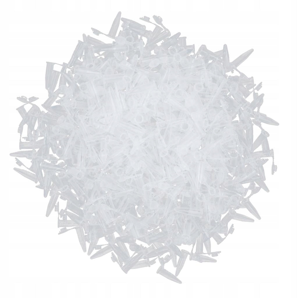 500 Pieces 1.5ml Clear PP Plastic Centrifuge Test Tubes & Lab Vial Storage Packaging status original