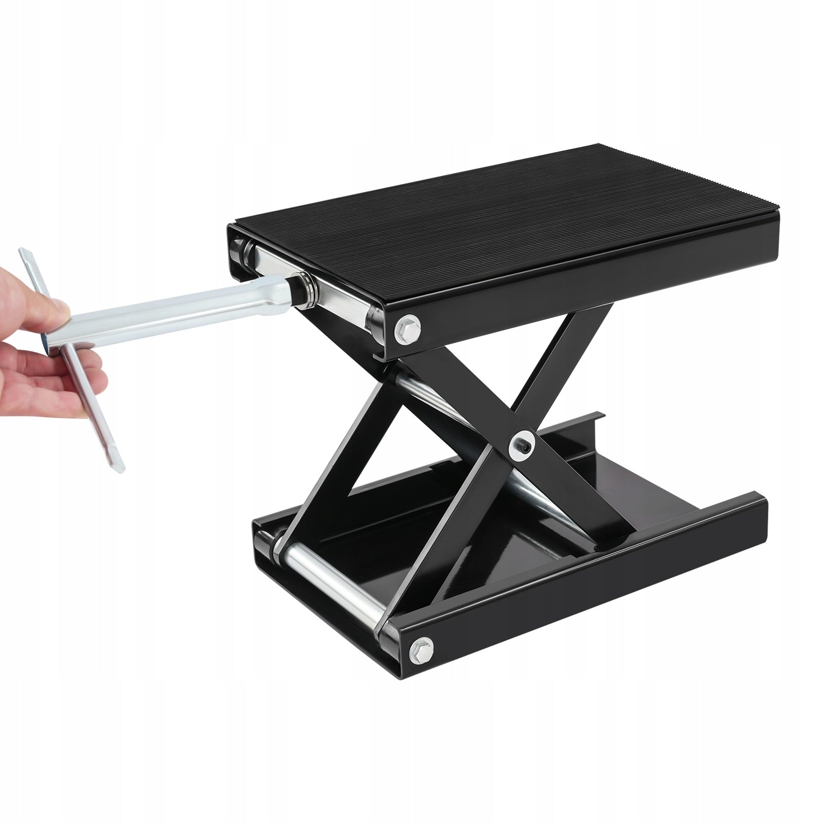 500KG Motorcycle Lift Scissor Jack, Wide Deck Hoist Stand