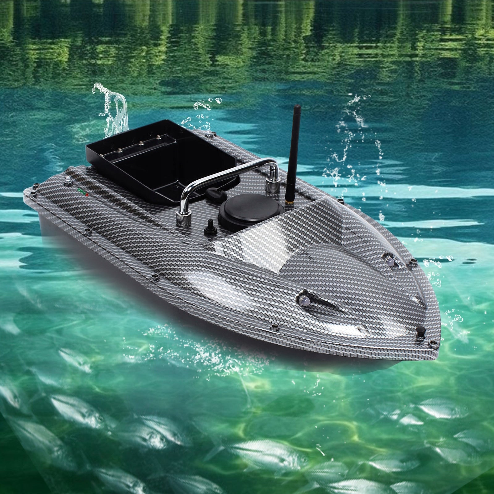 500M REMOTE BAIT BOAT WITH NIGHT LIGHT Packaging status original
