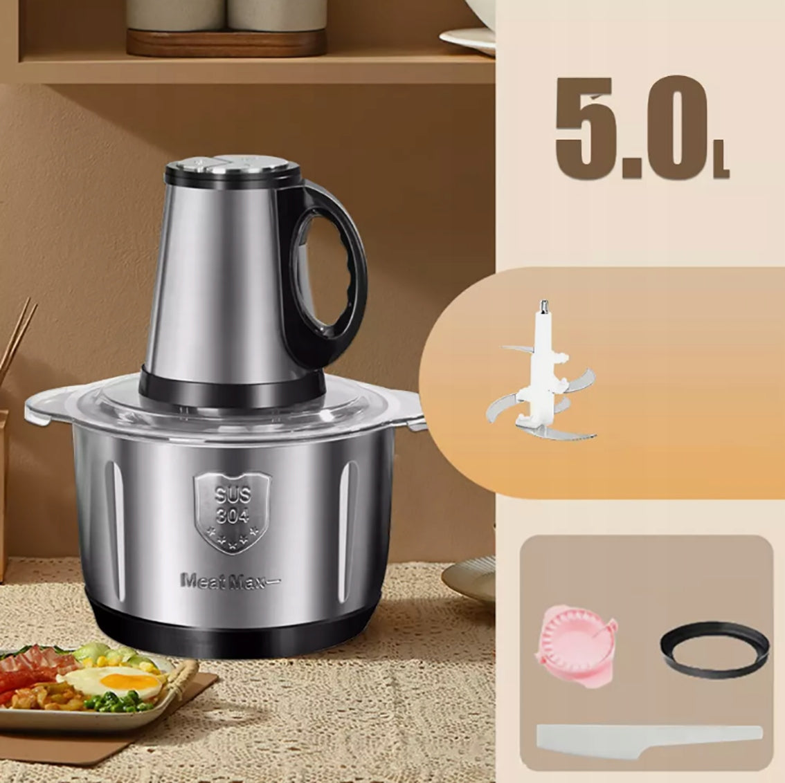 500W Electric Food Incisor, Meat Grinder with 5-L Bowl Brand no brand