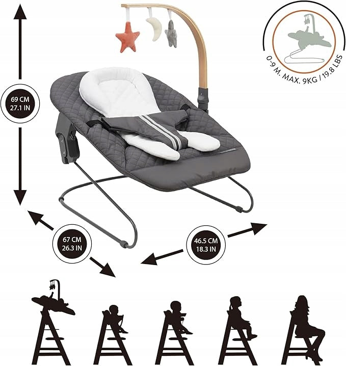 509 Crew SKY high chair set with lounger 2in1 wooden Brand no brand