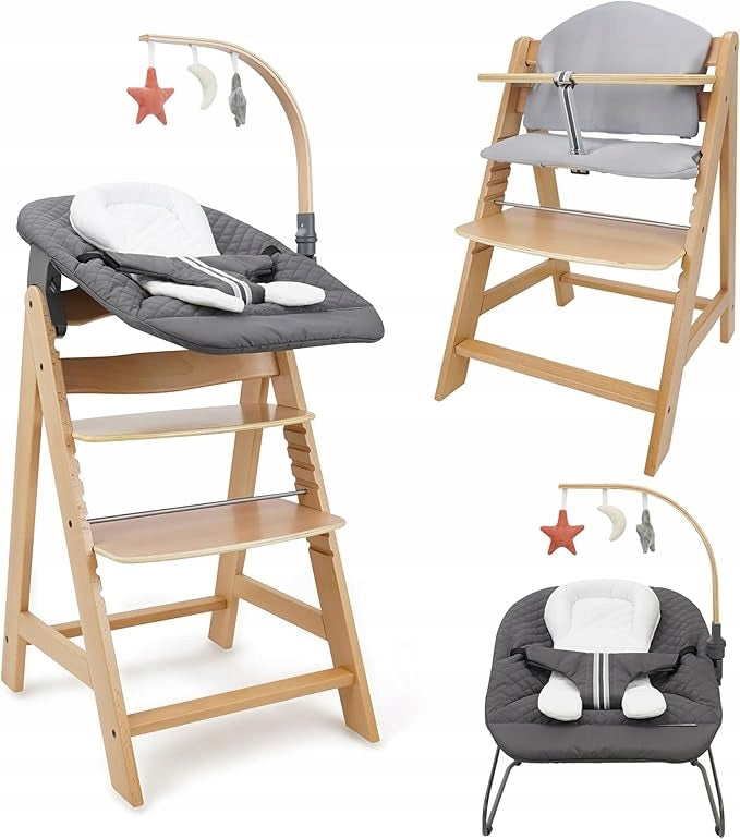 509 Crew SKY high chair set with lounger 2in1 wooden