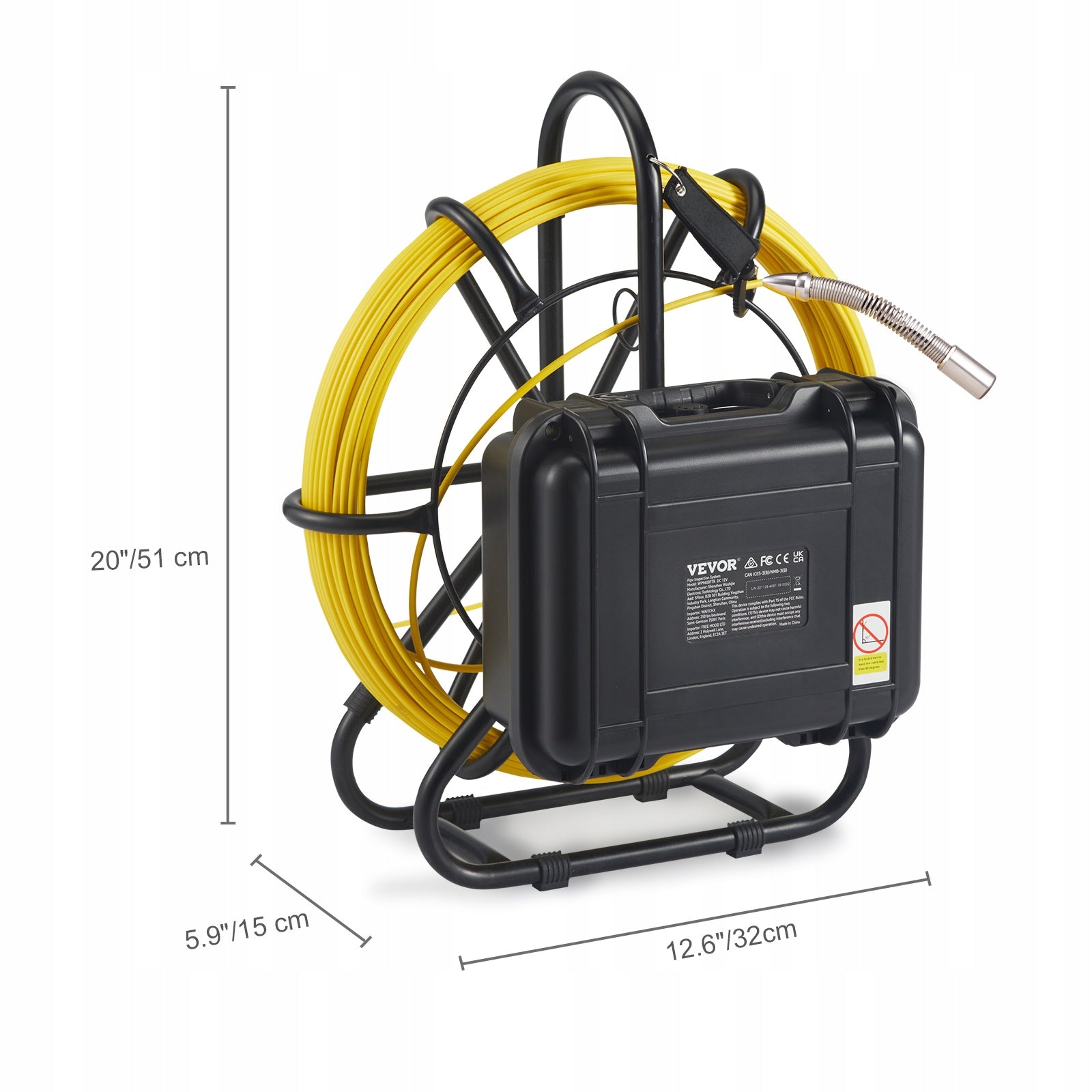 50M Pipe Inspection Camera With 512Hz Tracking DVR Function IP68 Camera Brand Vevor