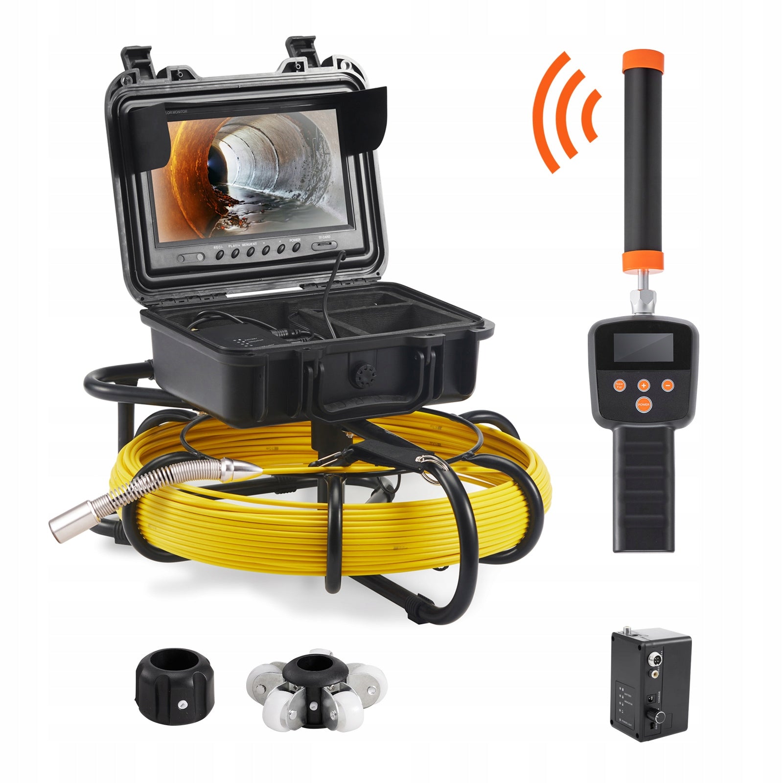 50M Pipe Inspection Camera With 512Hz Tracking DVR Function IP68 Camera