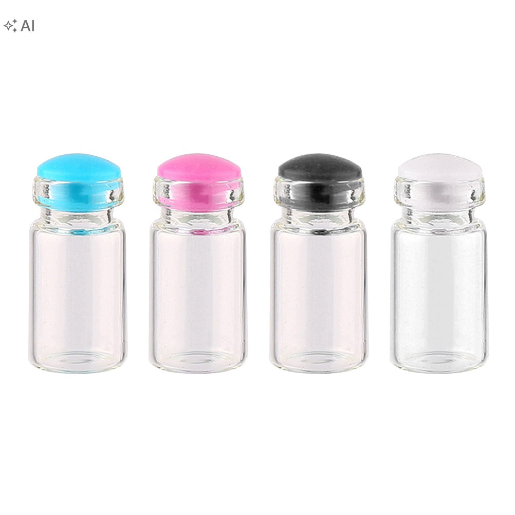 50PCS ASSORTED COLOR MINI GLASS WISH BOTTLES WITH SILICONE PLUG FOR GIFTS Brand no brand