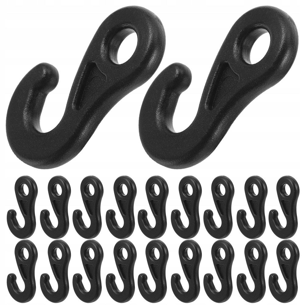 50Pcs Durable Black Plastic Camping Tent Rope Hooks for Outdoor Use Manufacturer code 19603367