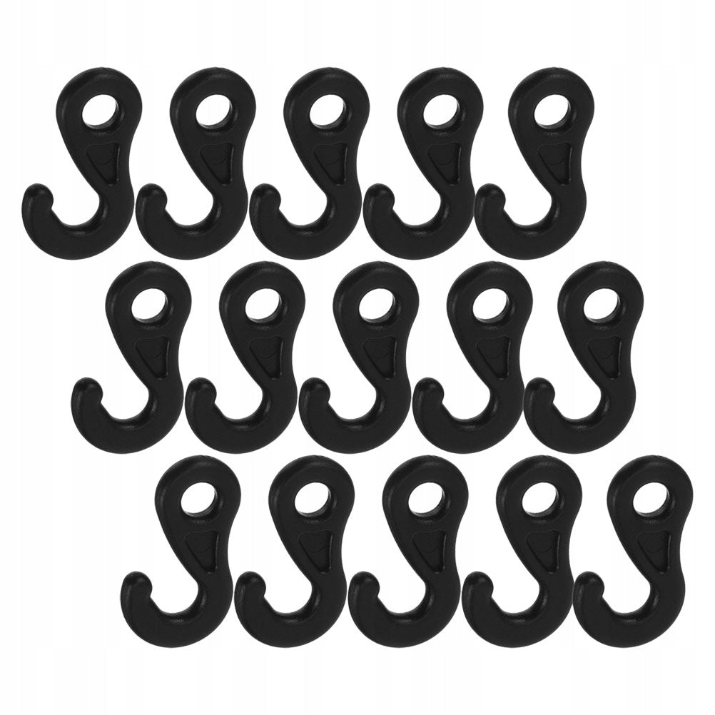 50Pcs Durable Black Plastic Camping Tent Rope Hooks for Outdoor Use