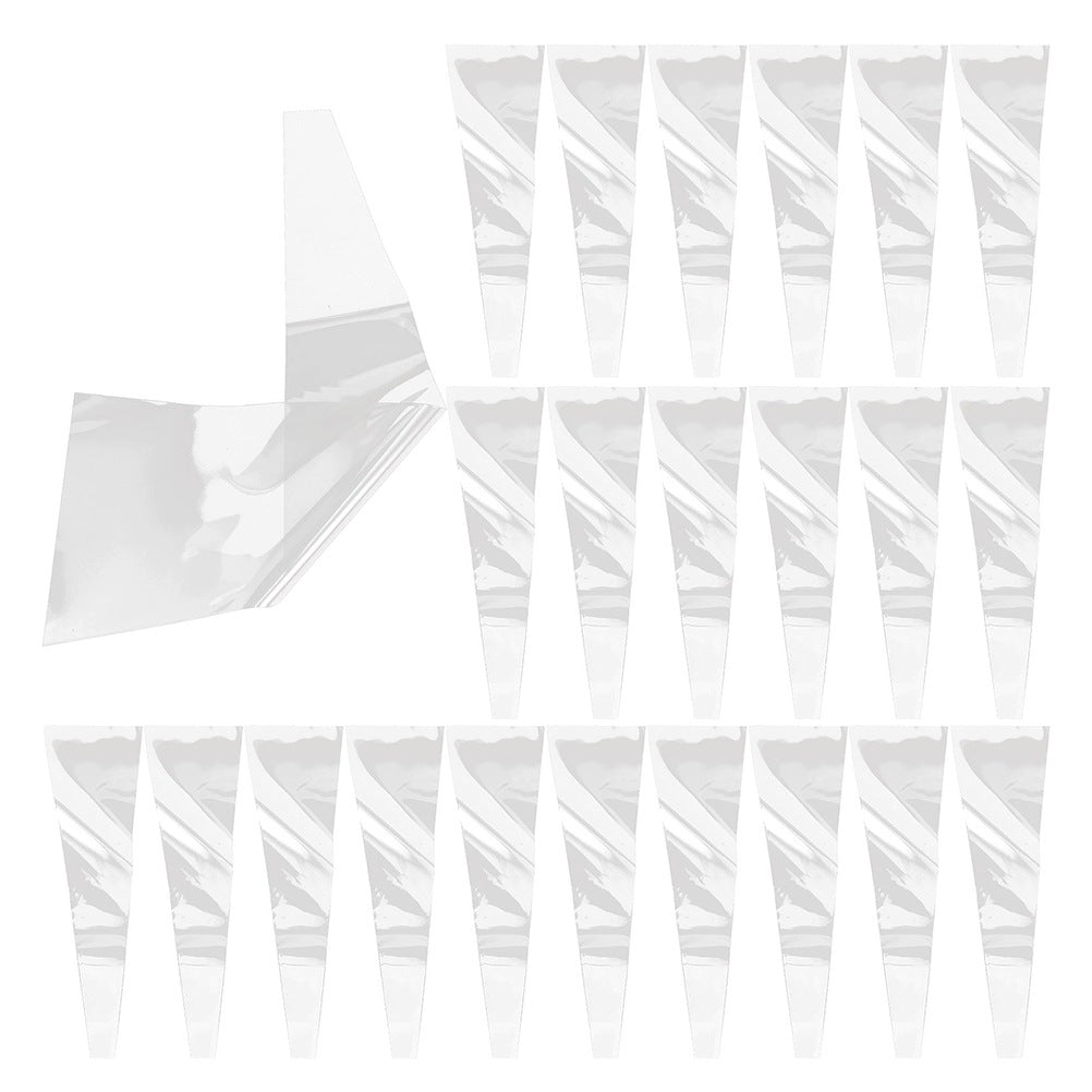 50Pcs Transparent Floral Gift Bags Decorative Single Rose Wrapping Sleeves