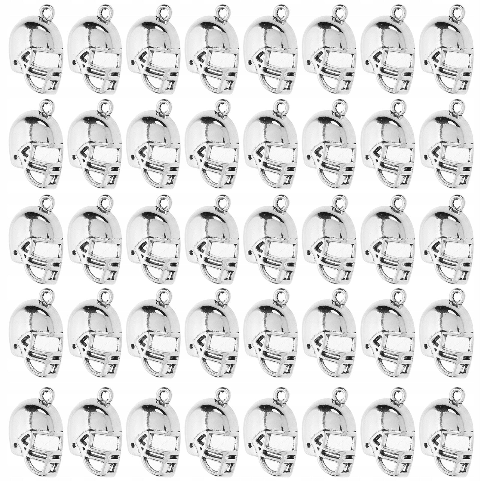 50Szt Zawieszki Helm Football Ozdoby Do Rękodzieła Color silver