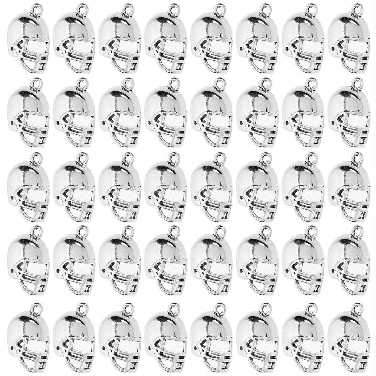 50Szt Zawieszki Helm Football Ozdoby Do Rękodzieła Color silver