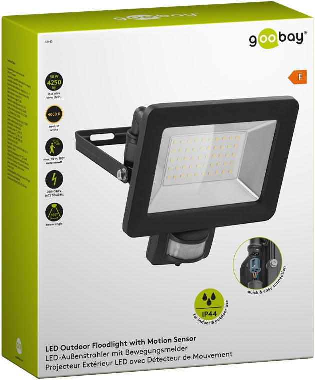 50W LED Outdoor Headlight with Motion Sensor Brand Goobay