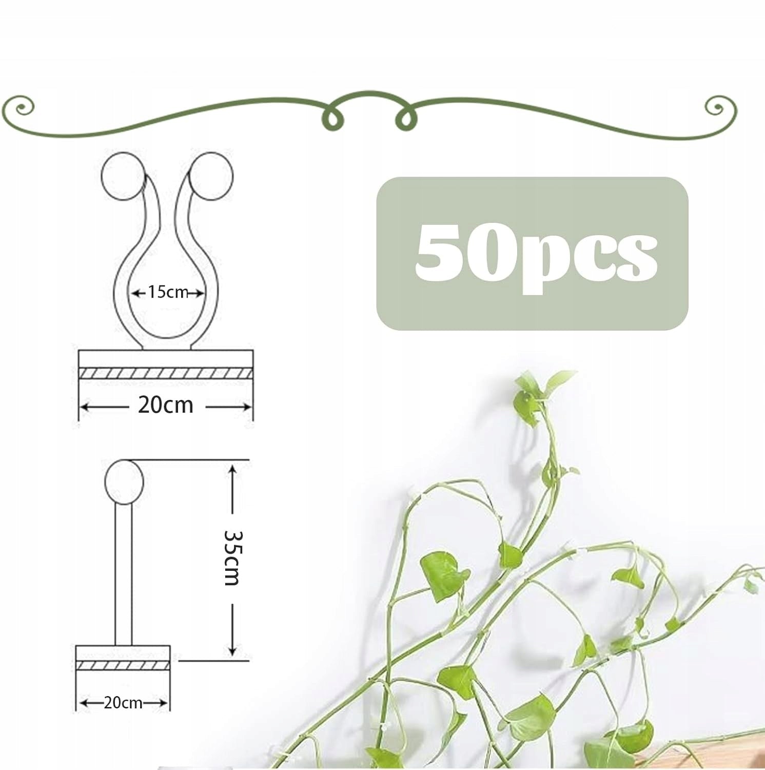 50X CLIPS FOR ATTACHING PLANTS BUCKLE CLASPS Color white