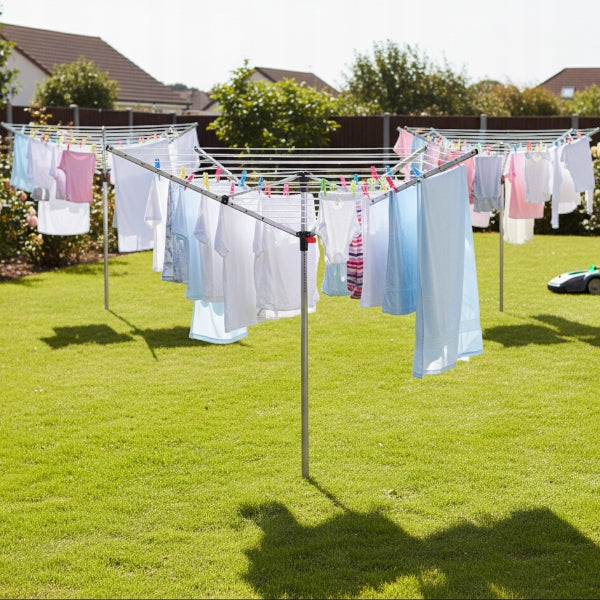 50m Rotating Garden Dryer with Laundry Cover Underwear Easy Installation Unfolded width 250 cm