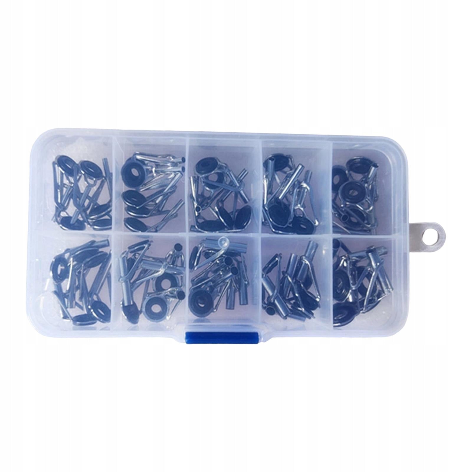50x Fishing Rod Tips Guides Mixed Size in A Box Weight 70 g