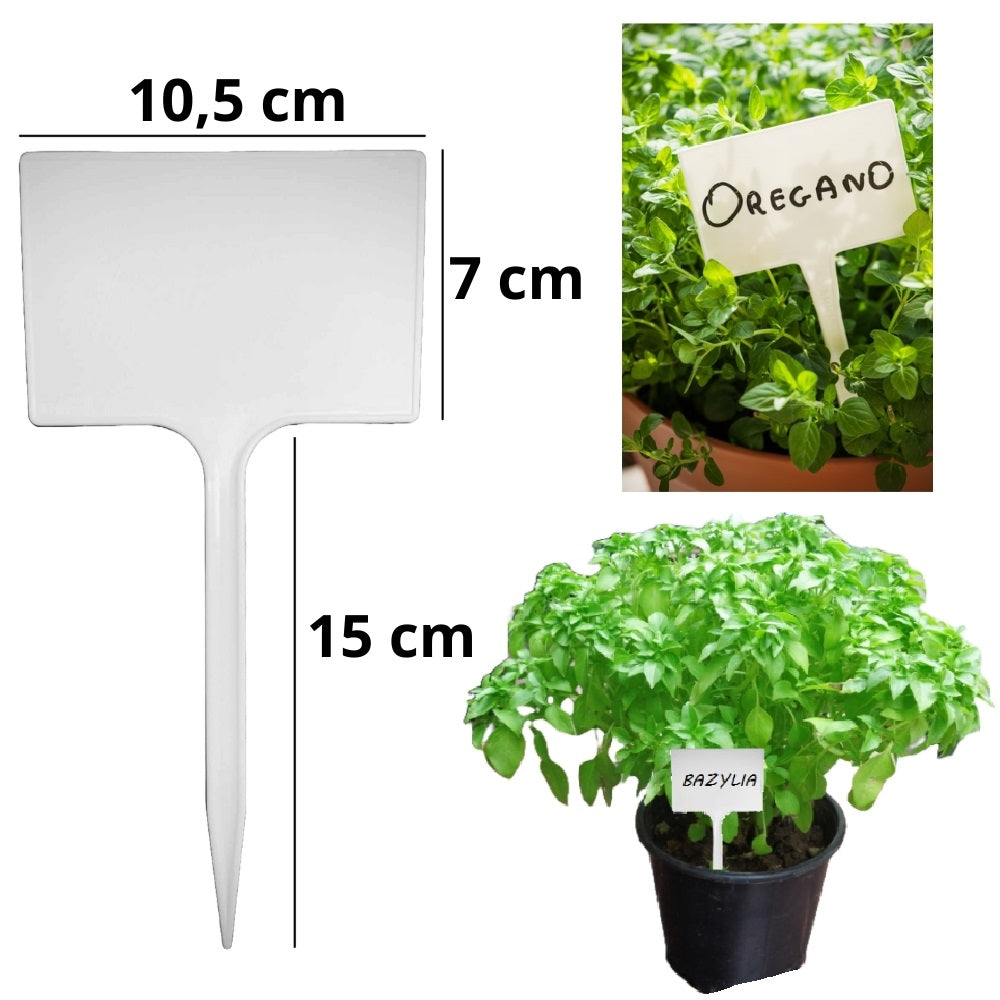 50x PLATE PLATES VEGETABLE PLANT LABEL CROP MARKING + MARKER Width 10 mm