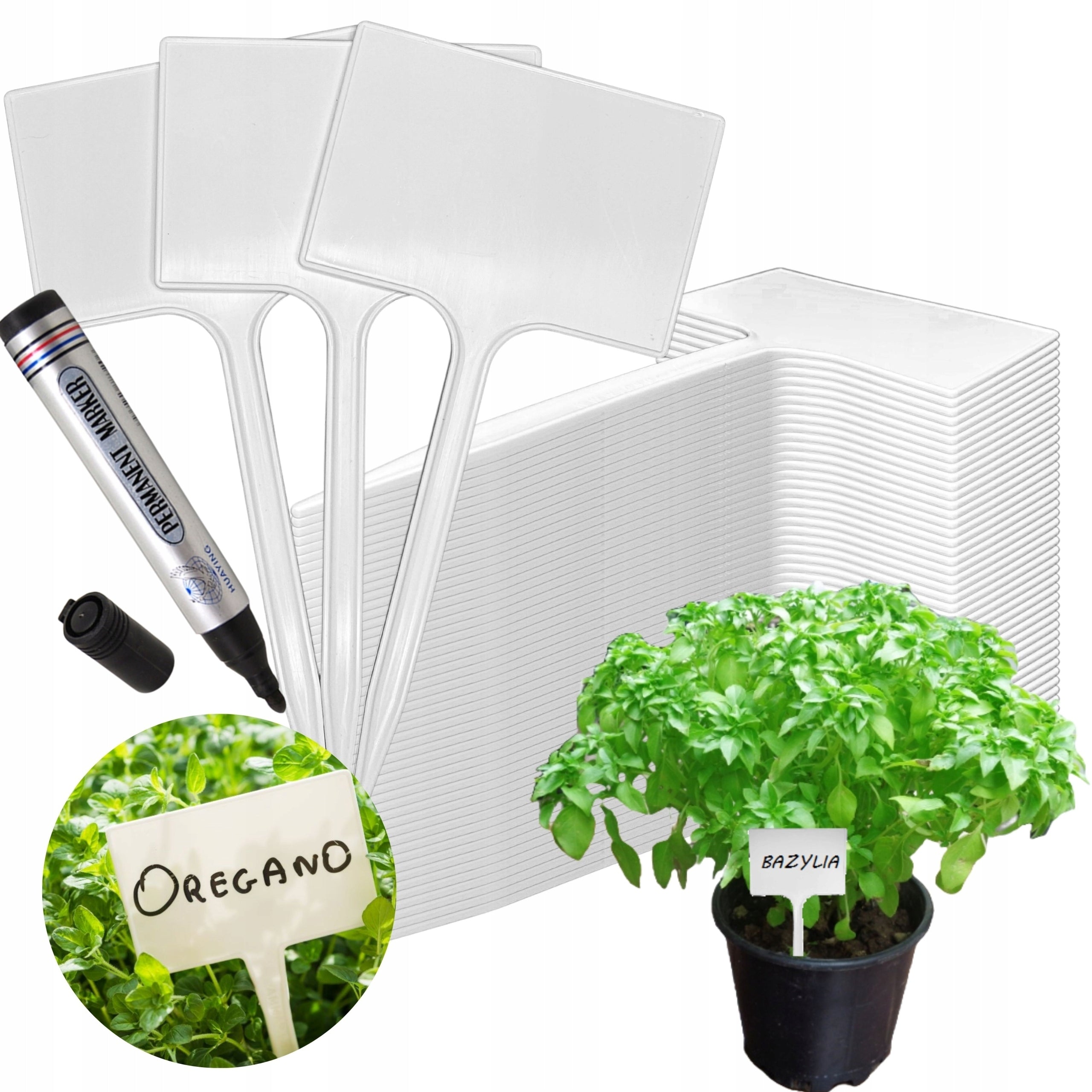 50x PLATE PLATES VEGETABLE PLANT LABEL CROP MARKING + MARKER
