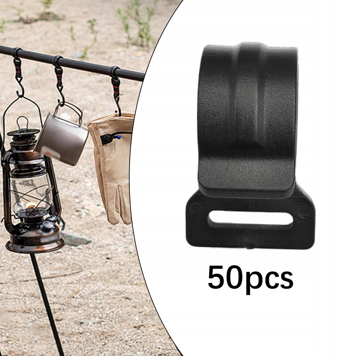 50x Tent Pole Clips Accessory Sturdy Fittings Cord Hanging 20mm Thickness