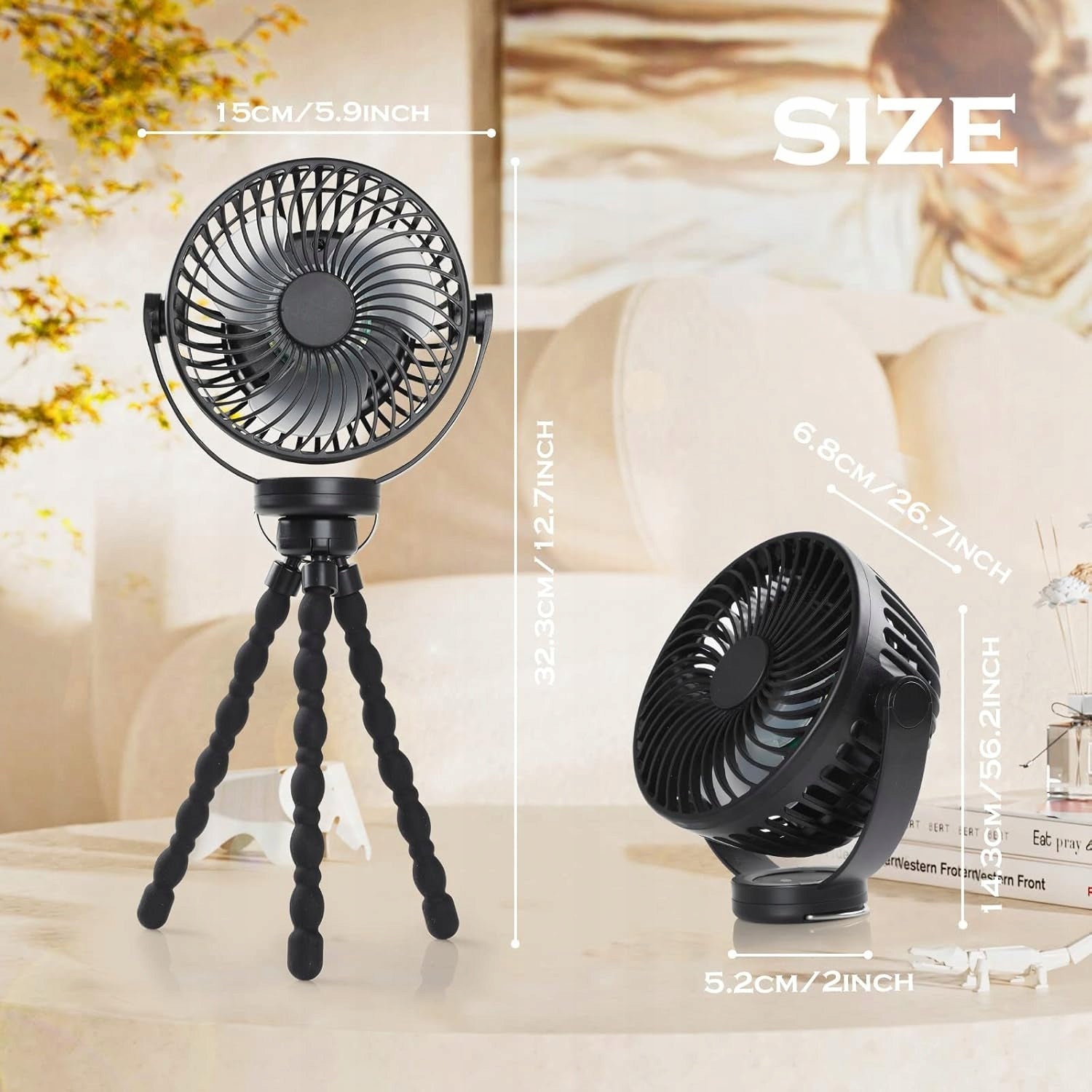 5200MAH LED 360° PORTABLE FAN FOR OFFICE TENT TROLLEY Brand no brand