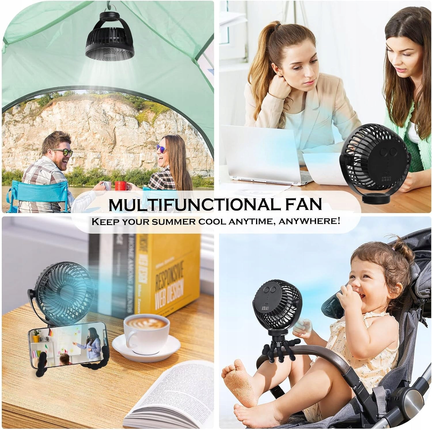 5200MAH LED 360° PORTABLE FAN FOR OFFICE TENT TROLLEY Manufacturer code WENTYLATOR PRZENOŚNY LED AKUMULATOR 5200