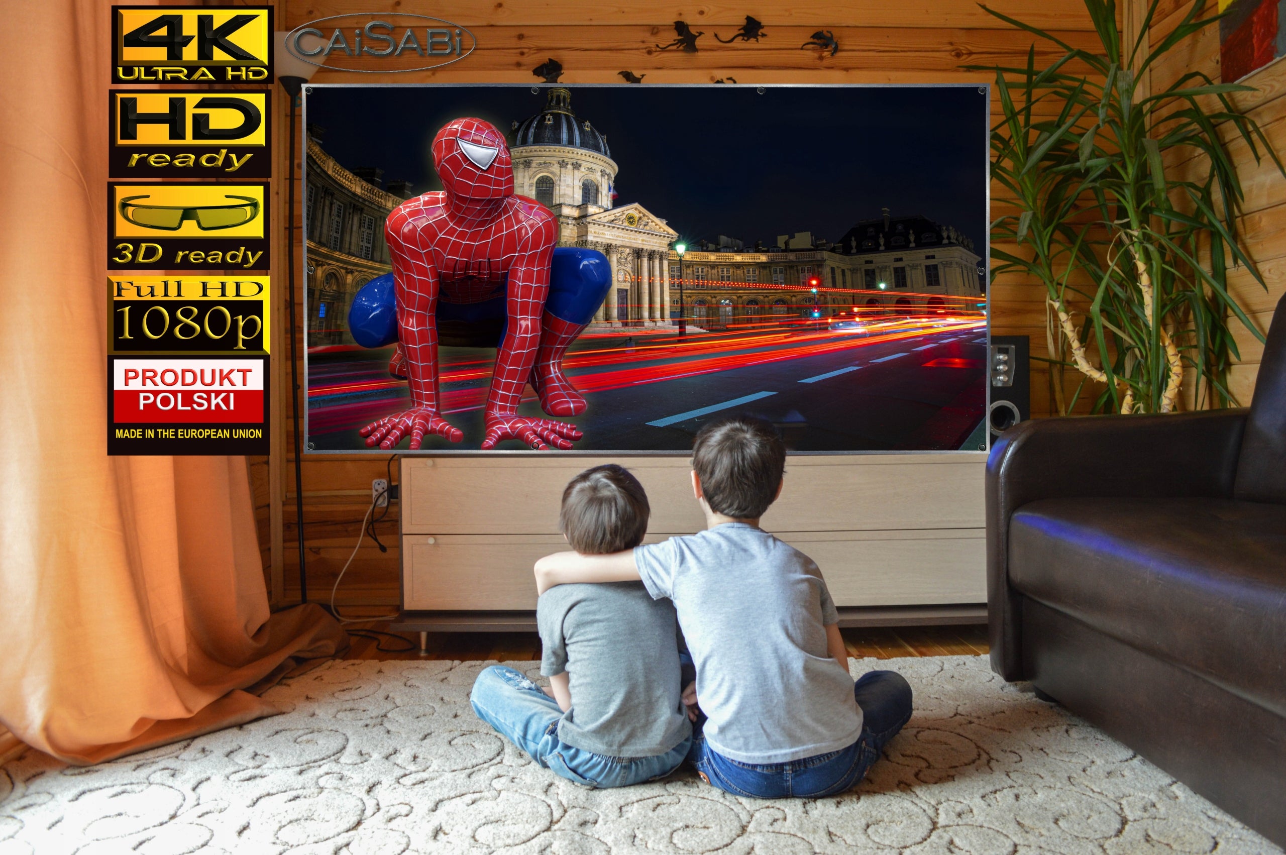 55" 16:9 FULLHD SCREEN Polish PORTABLE, FOLDABLE FOR PROJECTOR GIFT