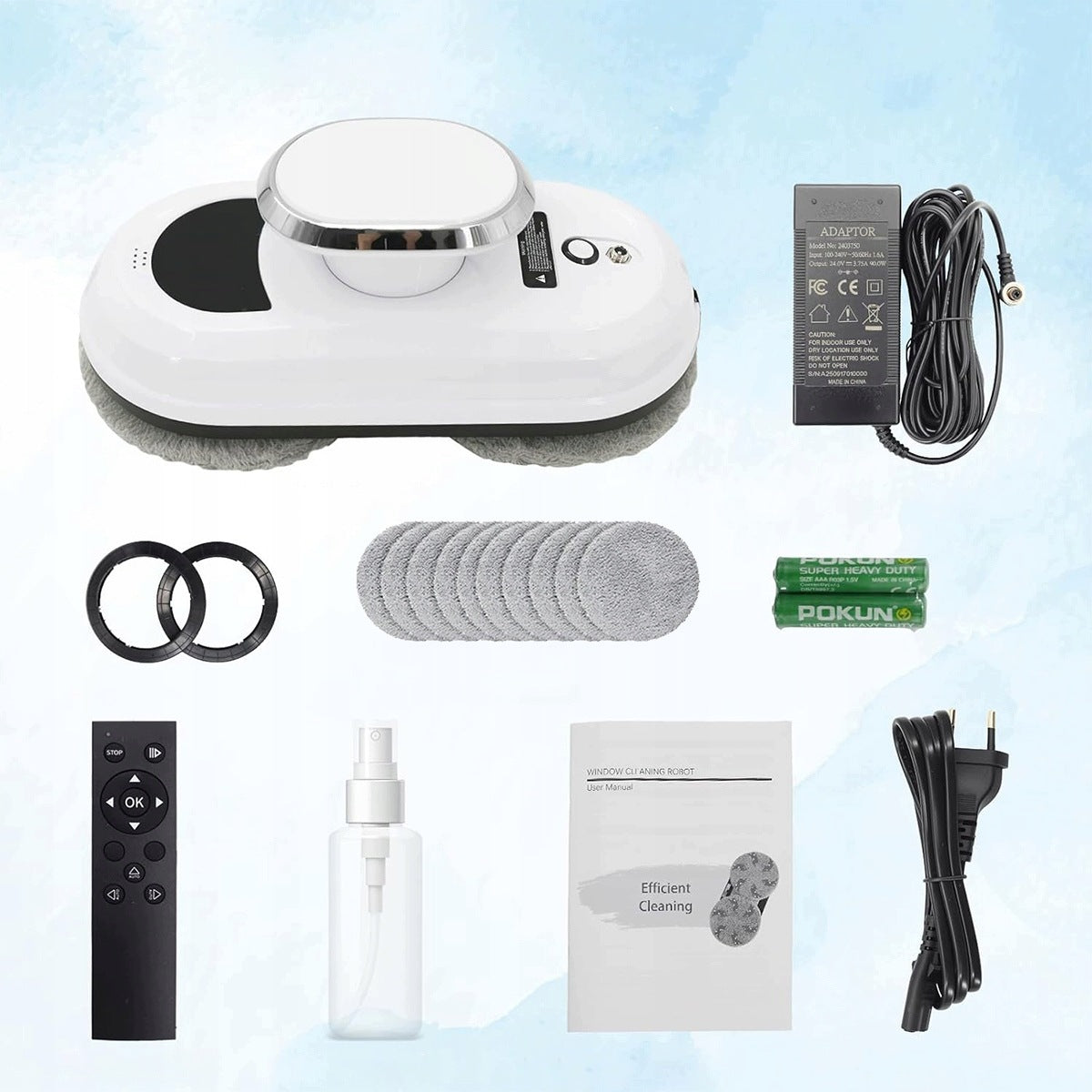 5600Pa Double Head Cleaning Robot for Windows and Mirrors White Brand no brand