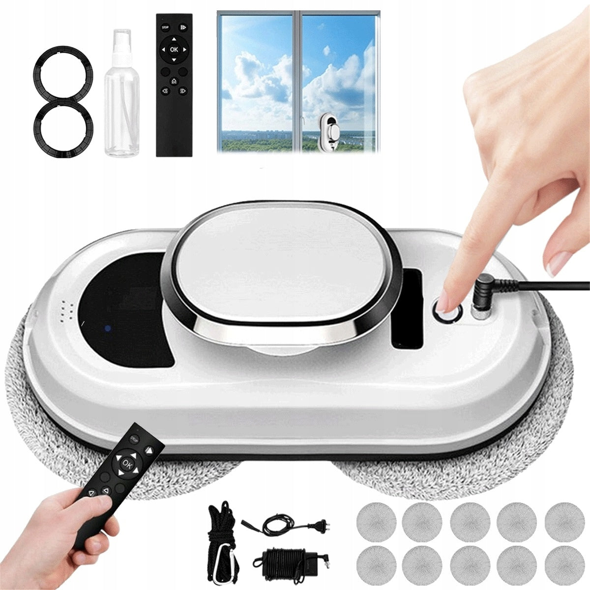 5600Pa Robot cleaning mirrors and windows with automatic route planning