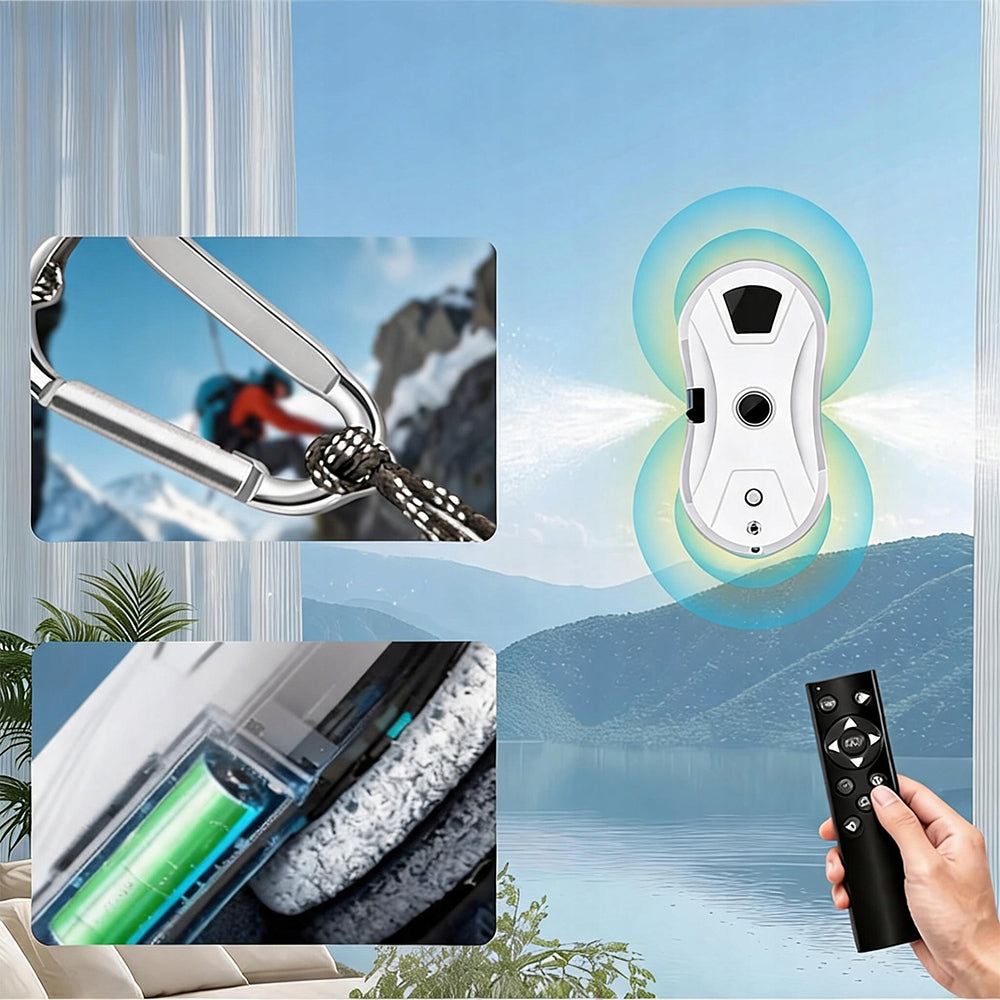 5600pa Window Cleaner Robot with 10 Cloths, Automatic/Handheld Sprinkler Brand Bedee