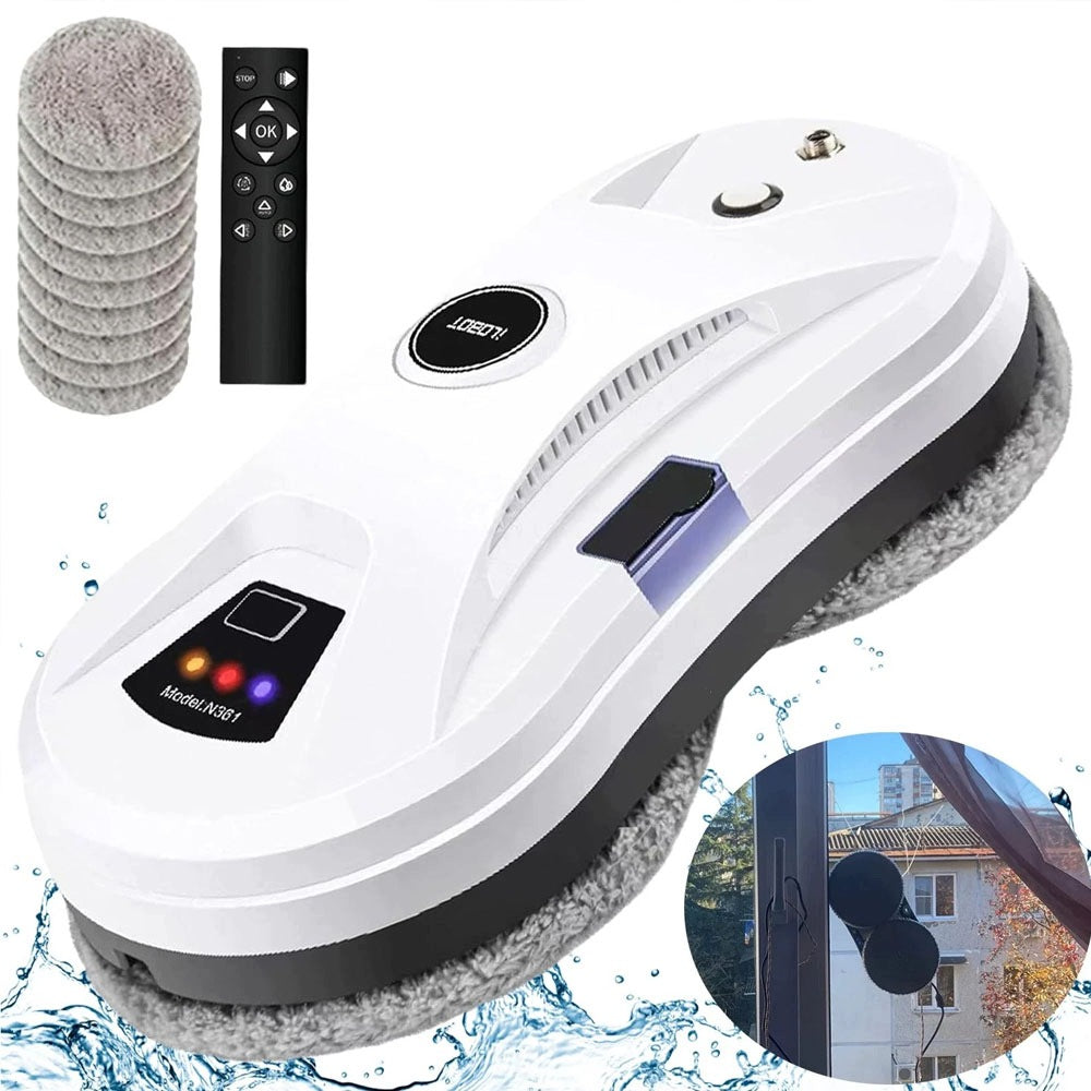 5600pa Window Cleaner Robot with 30 Min Oops and 10 Microfiber Cloths