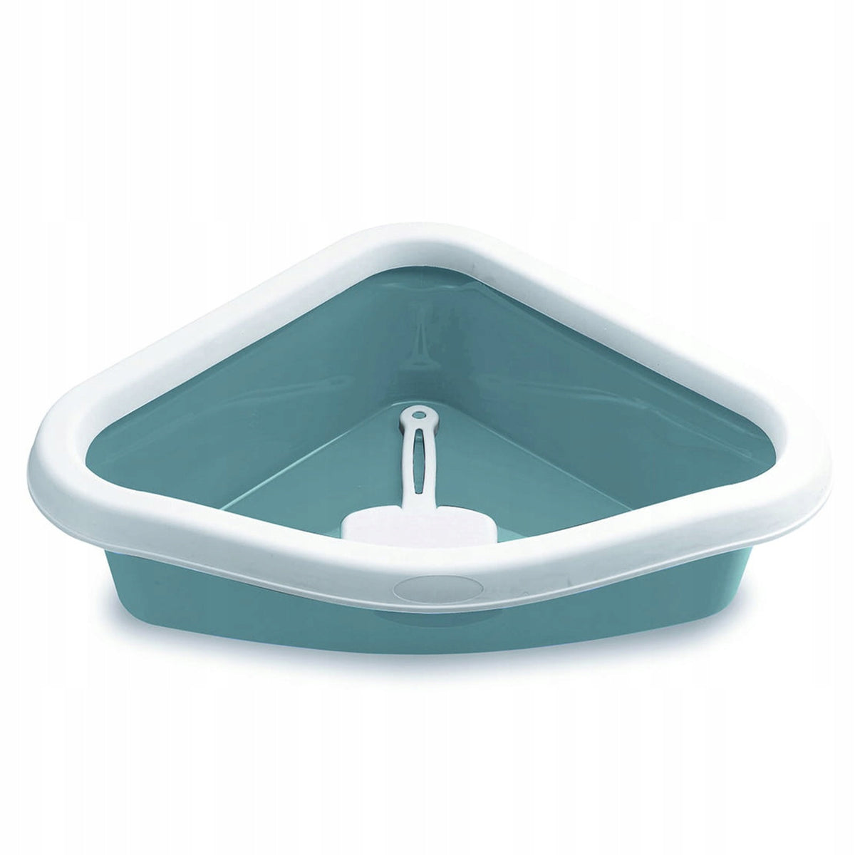 56X40CM CAT CORNER LITTER BOX WITH RIM LESS LITTER AROUND