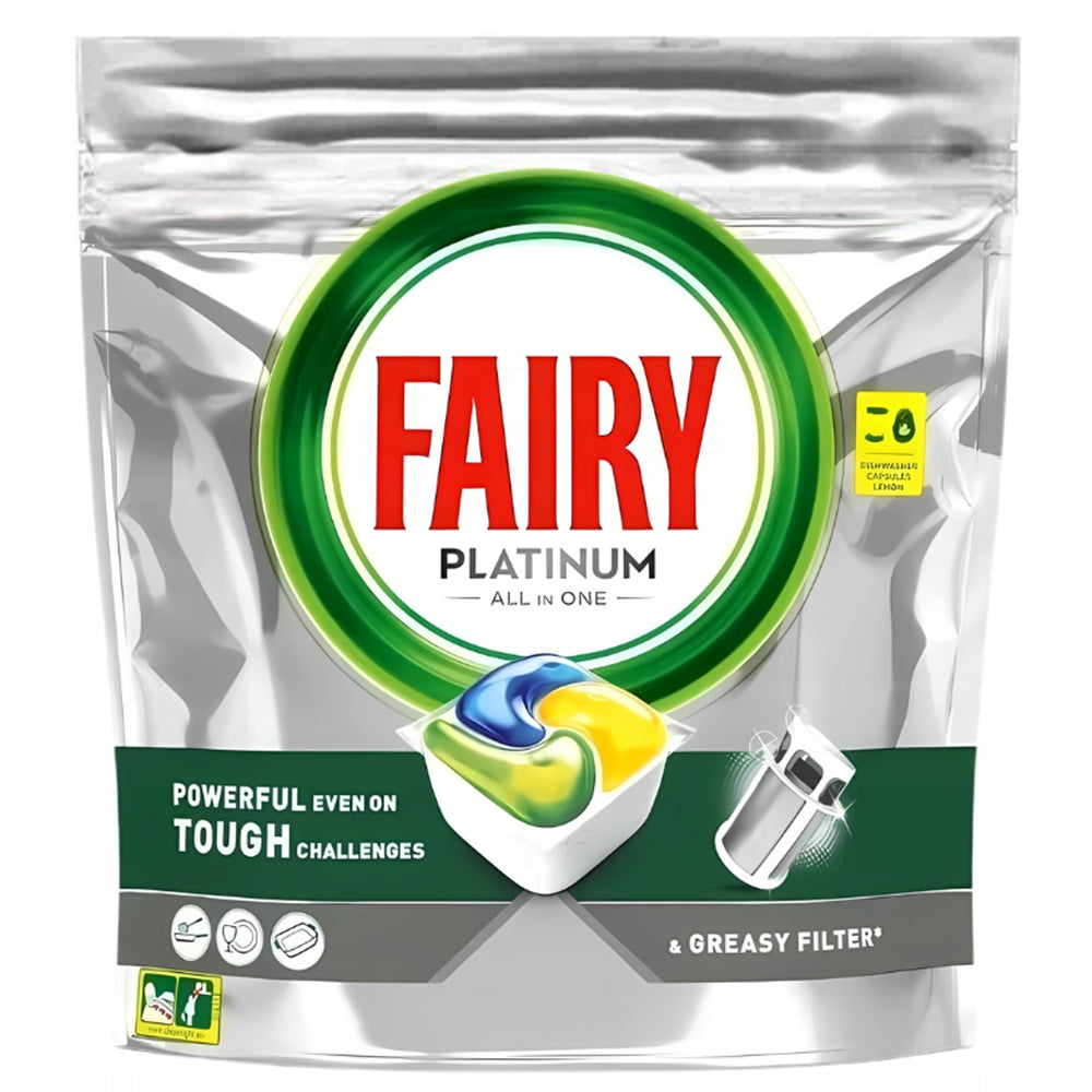 56x 2in1 DISHWASHER CAPSULES FAIRY PLATINUM ALL IN ONE LEMON TABLETS Packaging status original