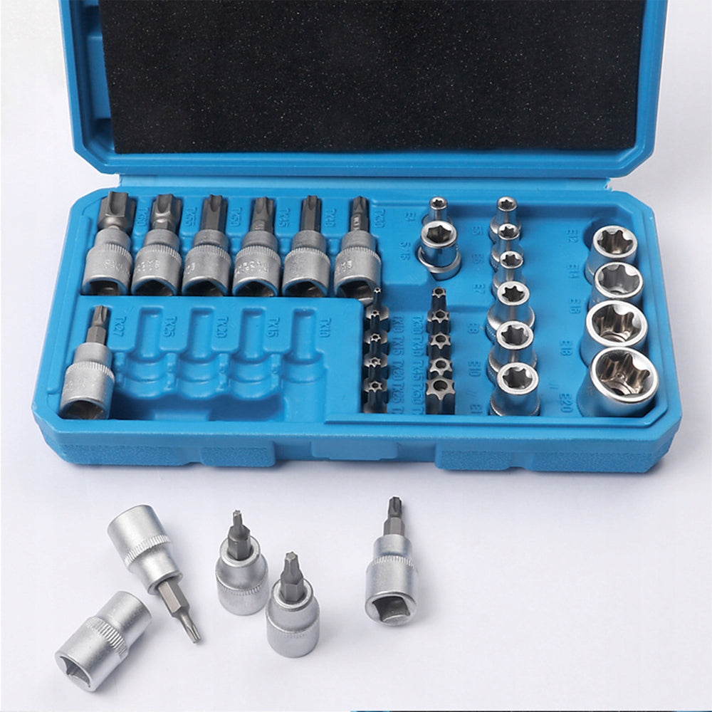 Raktų ir antgalių rinkinys TORX, 34 vnt.