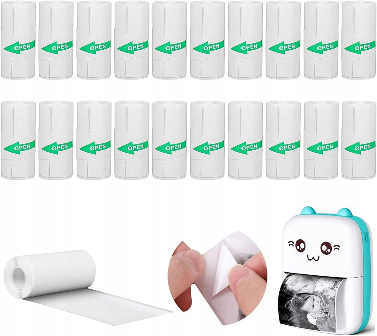 57X25MM 20 ROLLS SELF ADHESIVE THERMAL PAPER FOR PRINTING