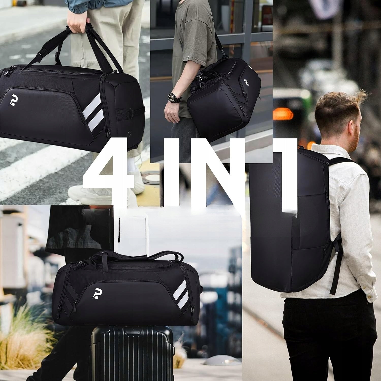 58L Sports Travel Bag For Gym Sauna Fitness Shoes Color black