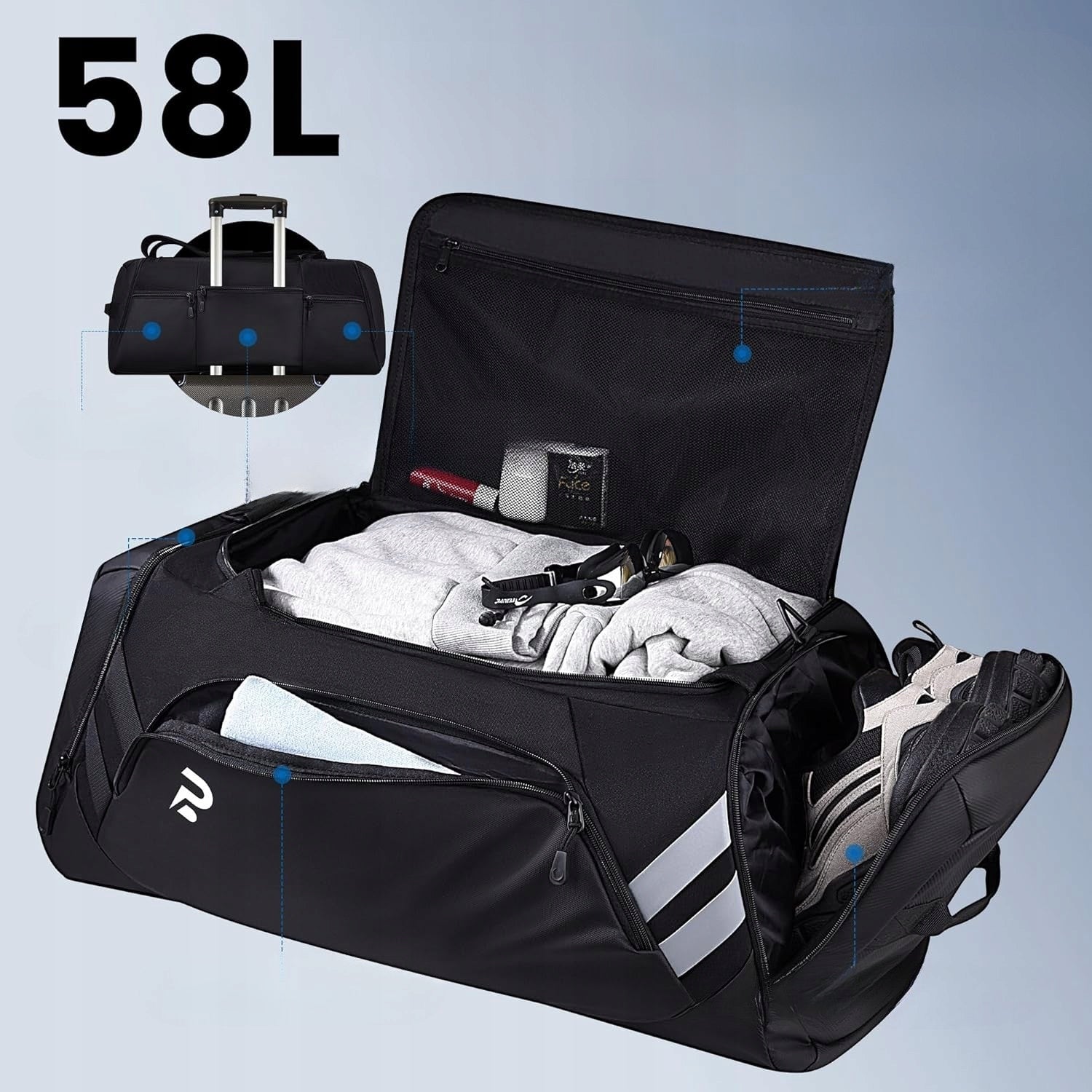 58L Sports Travel Bag For Gym Sauna Fitness Shoes Manufacturer code 5908056030512