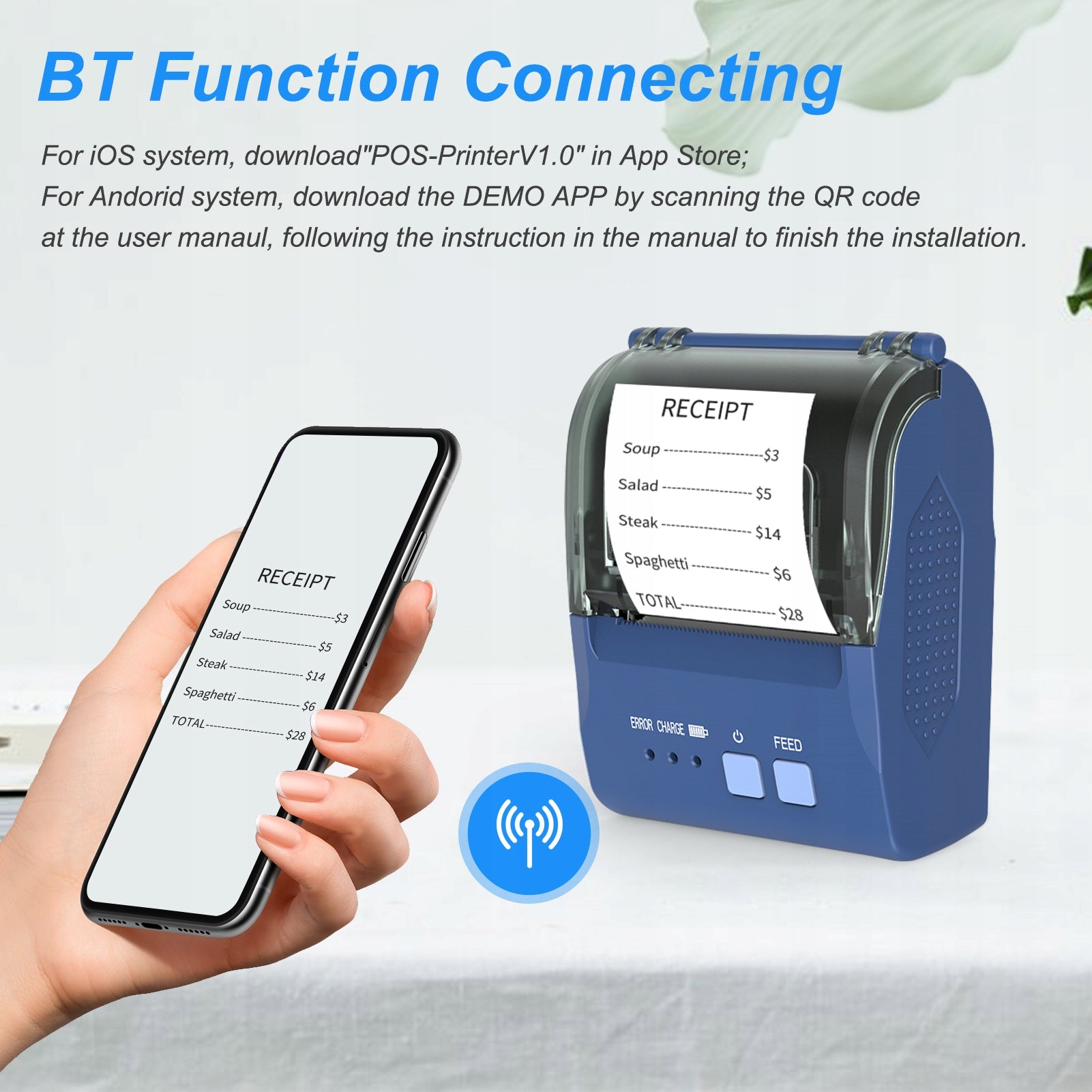 58mm Portable Mini Thermal USB BT 5L Reflecting Printer Printing technology other