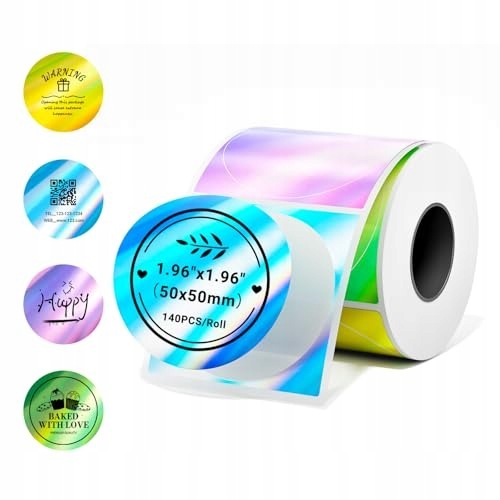 5CM ROUND THERMAL LABELS HOLOGRAPHIC THERMAL STICKERS FOR Packaging status original